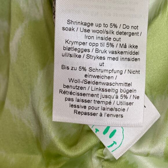 NWT GANNI Zebra Stripe Ruched Silk Blouse in Margarita - Picture 14 of 16